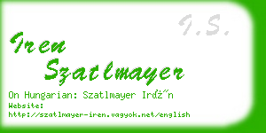 iren szatlmayer business card